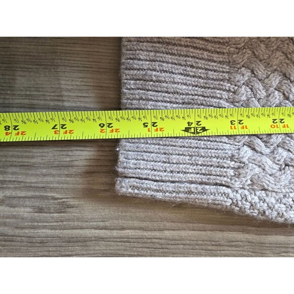 Loft Womens Cable Knit Sweater L Cotton & Wool Blend Gray - Picture 6 of 7